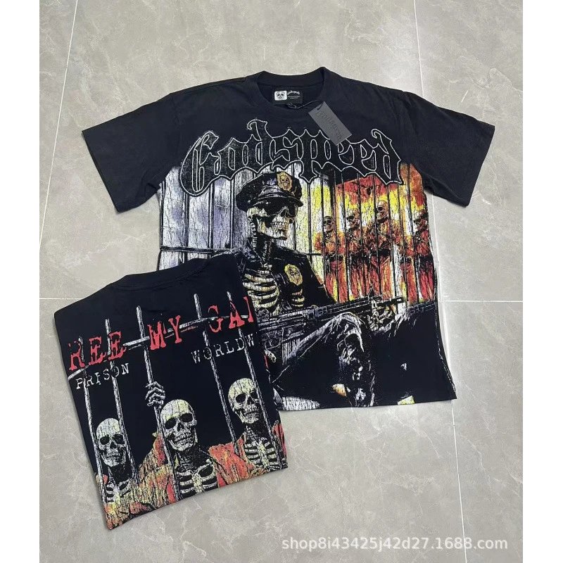 Godspeed 'Ree My Jail' Graphic Print Black T-Shirt