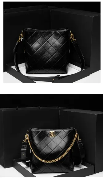 Chanel Quilted Chain Shoulder Bag Black - 18