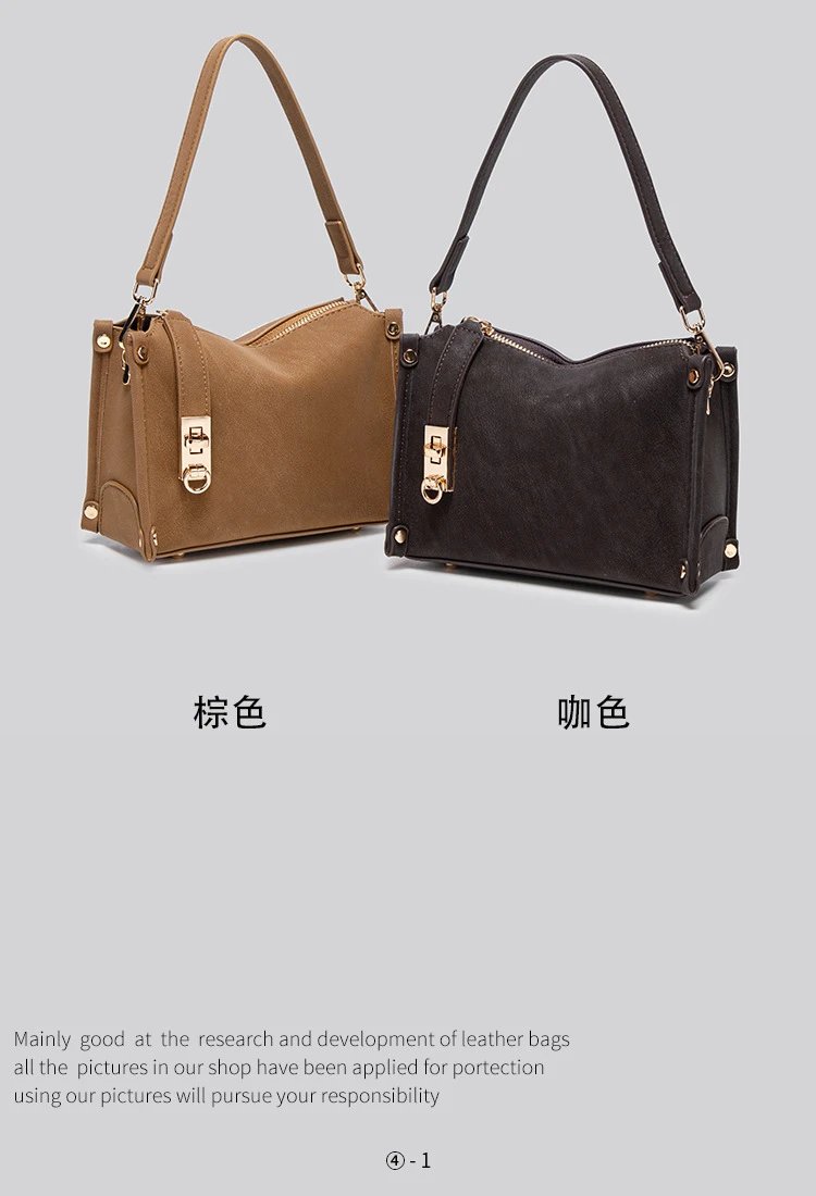 Design Hobo Bag Black Leather-Texture Shoulder Bag - 9
