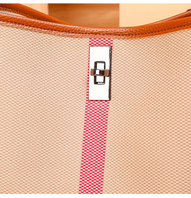 Burberry Check-Print Canvas Hobo Bag with Leather Trim in Beige and Pink Shoulder Bags - 19