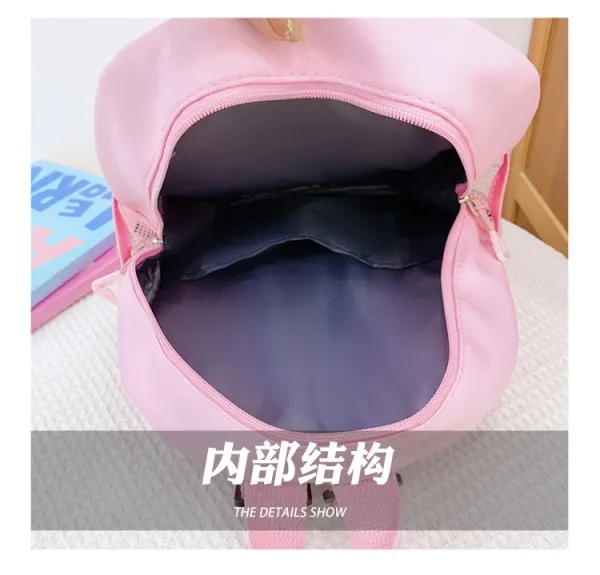 Design Labubu Pink Gingham Cartoon Print Mini Backpack - 9