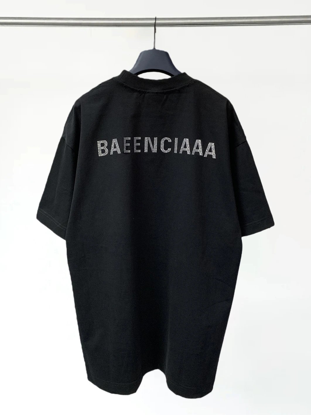 Balenciaga Distorted Logo Oversized T-Shirt Black - 8
