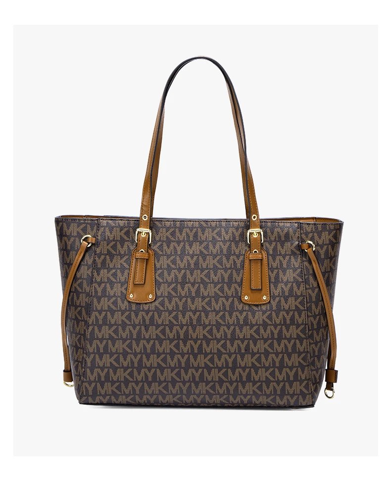Michael Kors Jet Set Travel Tote Brown Monogram Canvas Handbag Tote Bag - 31