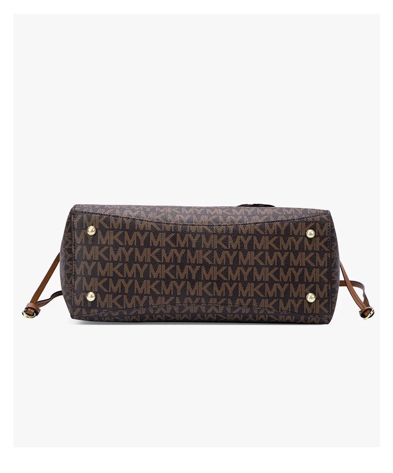 Michael Kors Jet Set Travel Tote Brown Monogram Canvas Handbag Tote Bag - 32