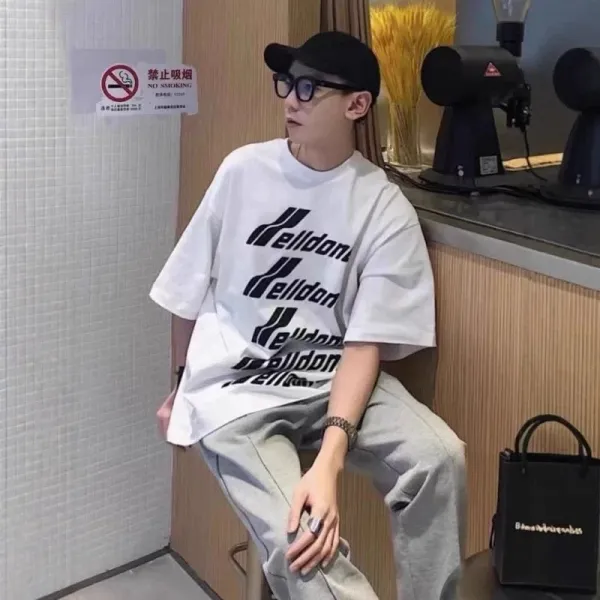 Design Helldon Graphic Print Oversized T-Shirt White - 23