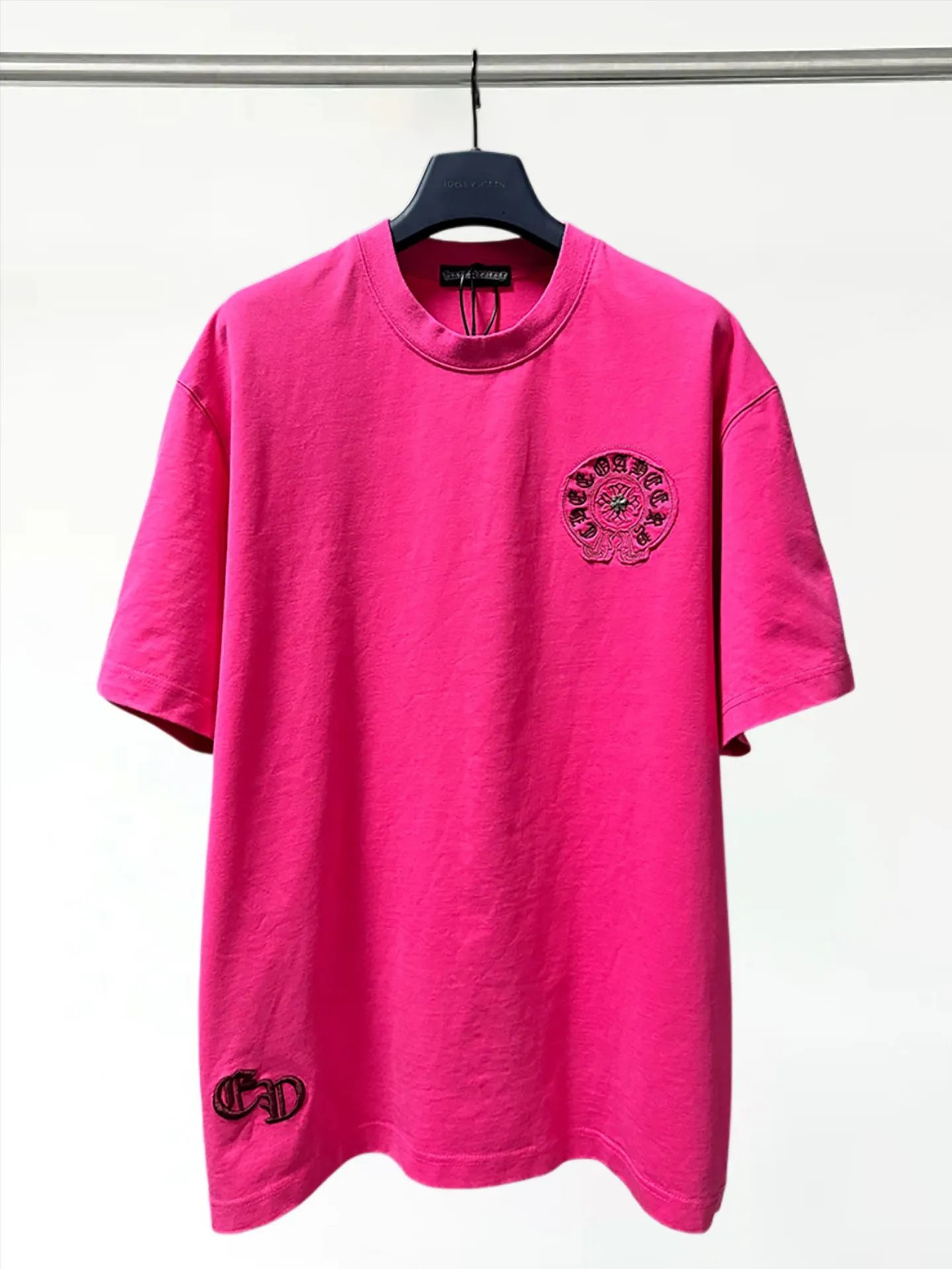Chrome Hearts Floral Embroidered T-Shirt Charcoal Gray T-Shirt - 11