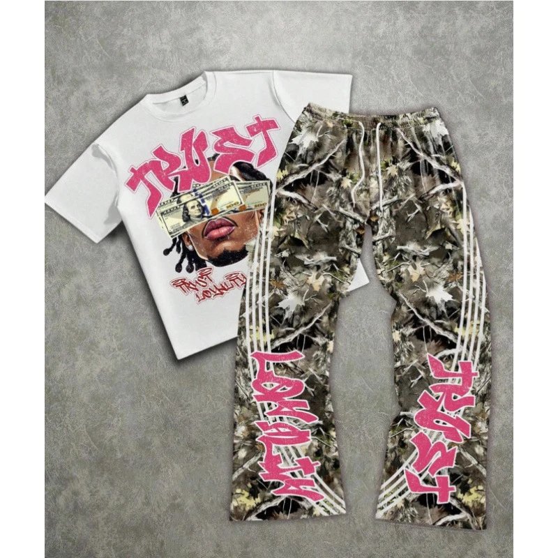 Good Losers Brand 'Lokkaz' Graphic T-Shirt and Camo Sweatpants Set