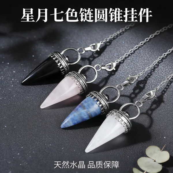 Design Chakra Pendulum Necklace Multicolor Jewelry - 2