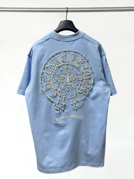 Chrome Hearts Cross Logo Light Blue T-Shirt - 14