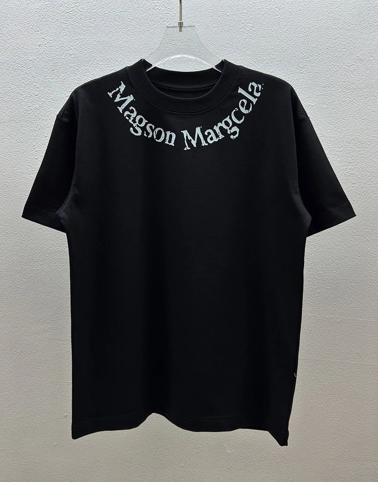 Maison Margiela Logo Embroidered T-Shirt White and Black - 30
