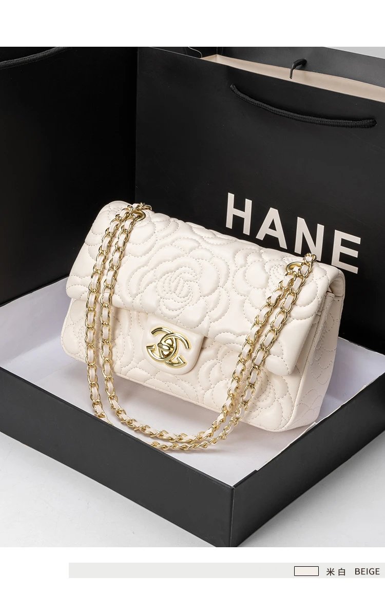 Chanel Classic Flap Bag Camellia Quilted Black Chain Bag Shoulder Bags - 20