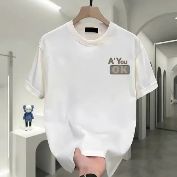 Design Basic Crew Neck White T-Shirt Tops.t Shirts - 3