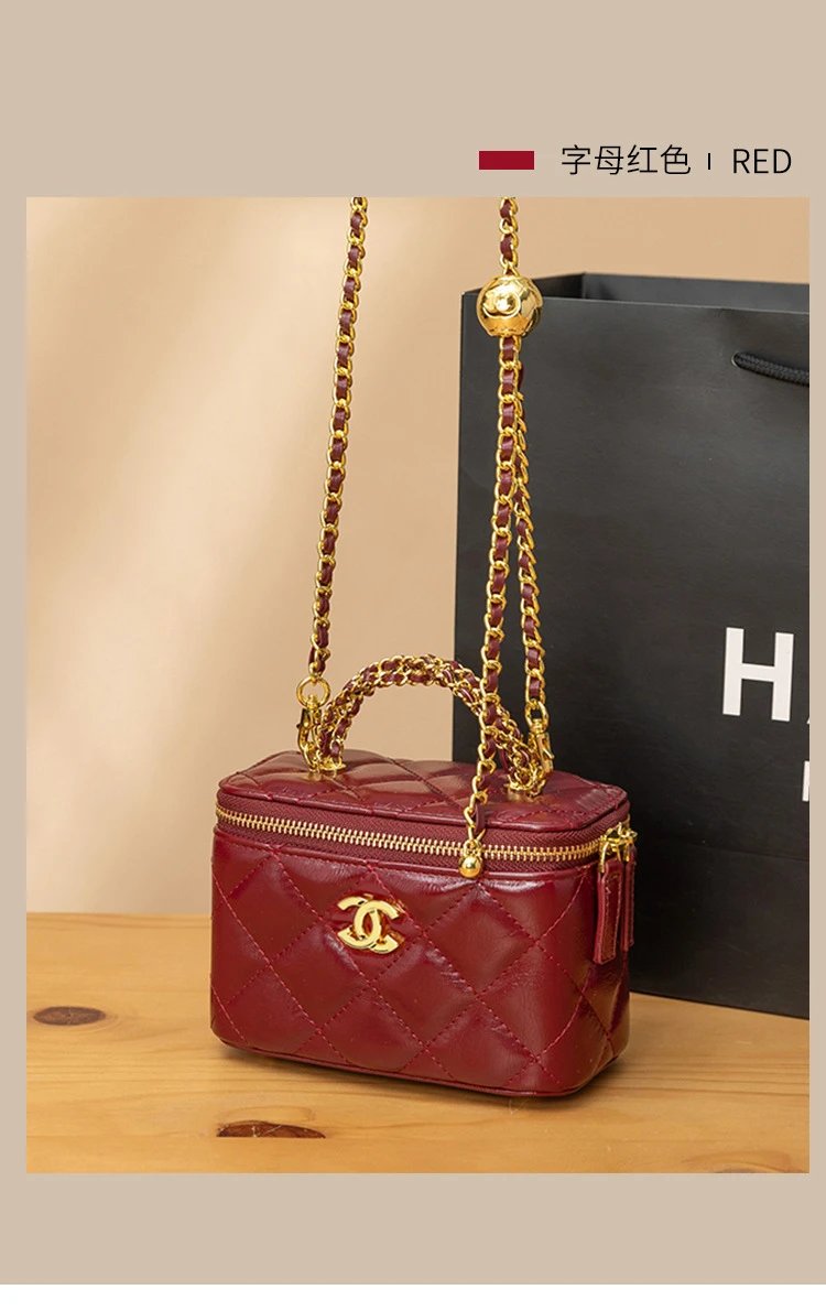 Chanel Mini Vanity Bag Black Quilted Leather Chain Bag Shoulder Bags - 10