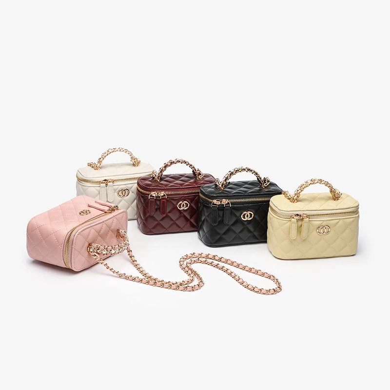 Chanel Mini Vanity Case Off-White Quilted Chain Bag - 28