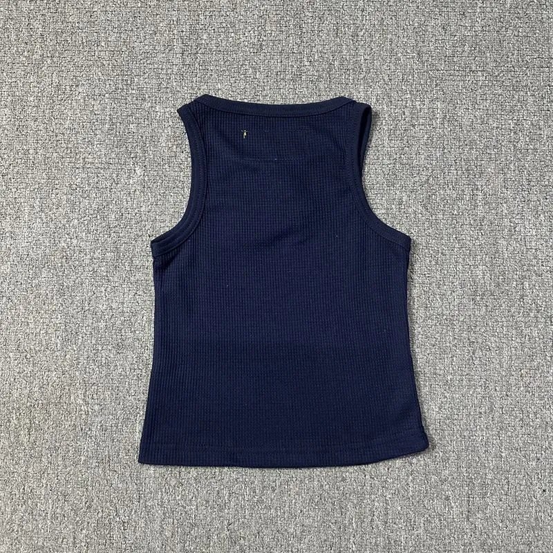 Design Overkill Five Stars Ribbed Tank Top Gray Vest Top - 9