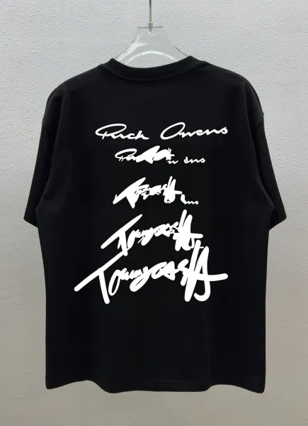 Maison Margiela Tabi Logo Embroidered Black T-Shirt - 34