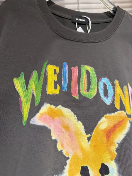 Design WEIDONE Rabbit Graphic Oversized T-Shirt Charcoal Gray T-Shirts - 34