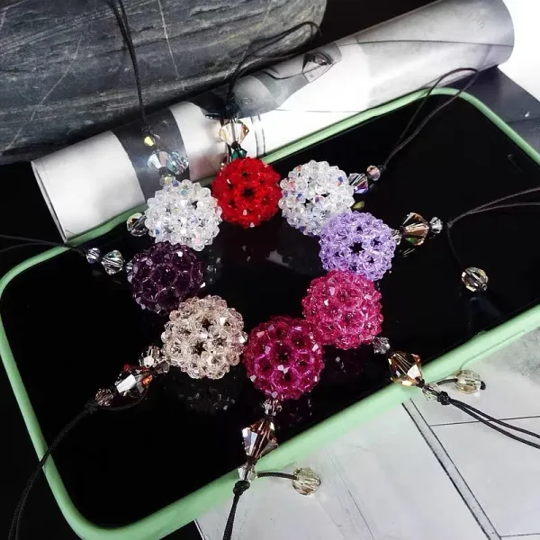 Design Crystal Beaded Phone Charm Multicolor Accessories Jewelry - 7