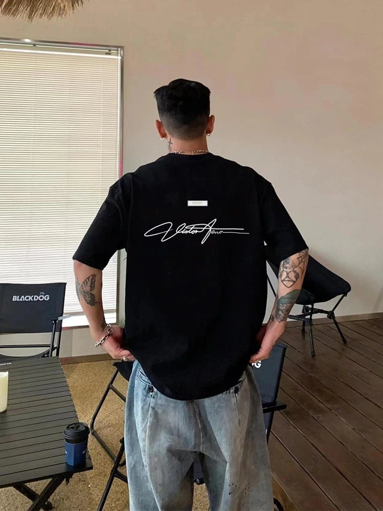 Design Victor A. Signature Black T-Shirt T-Shirts - 3