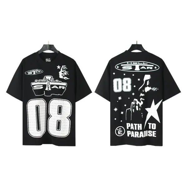 Hellstar 08 Graphic Print Black T-Shirt - 1