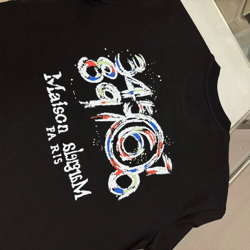 Maison Margiela Logo Embroidered T-Shirt White and Black - 21