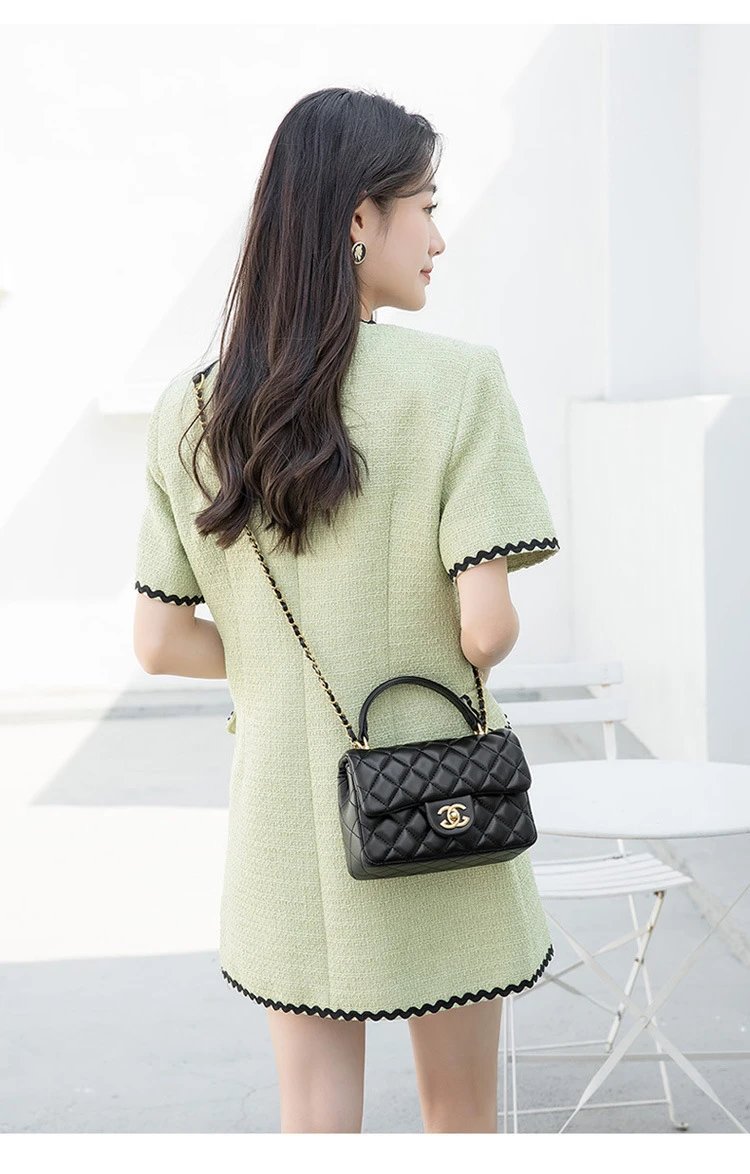 Chanel Mini Flap Bag Black Quilted Leather Chain Shoulder Bag - 12