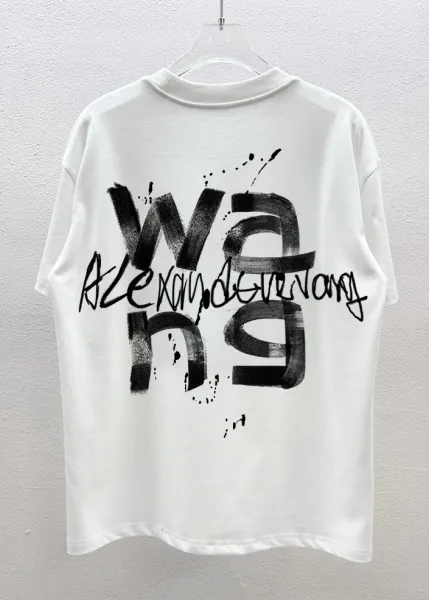Alexander Wang Logo Neck T-Shirt White T-Shirt - 38