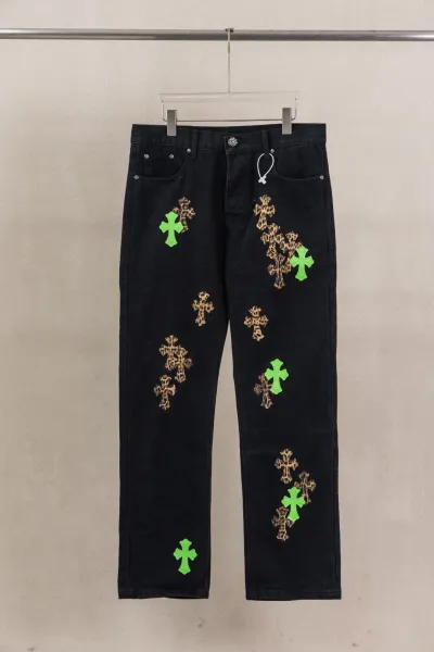 Chrome Hearts Cross-Embellished Black Denim Jeans - 1