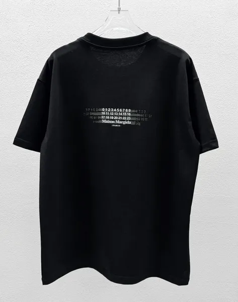 Maison Margiela Tabi Logo Embroidered Black T-Shirt - 10