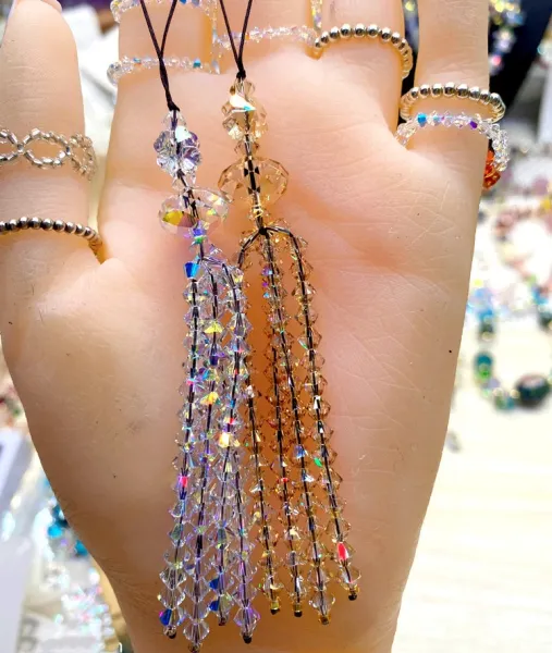 Design Crystal Tassel Phone Charm Multicolor Accessories Jewelry - 2