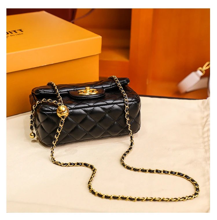Chanel Mini Flap Bag Black Quilted Leather Chain Shoulder Bag - 16