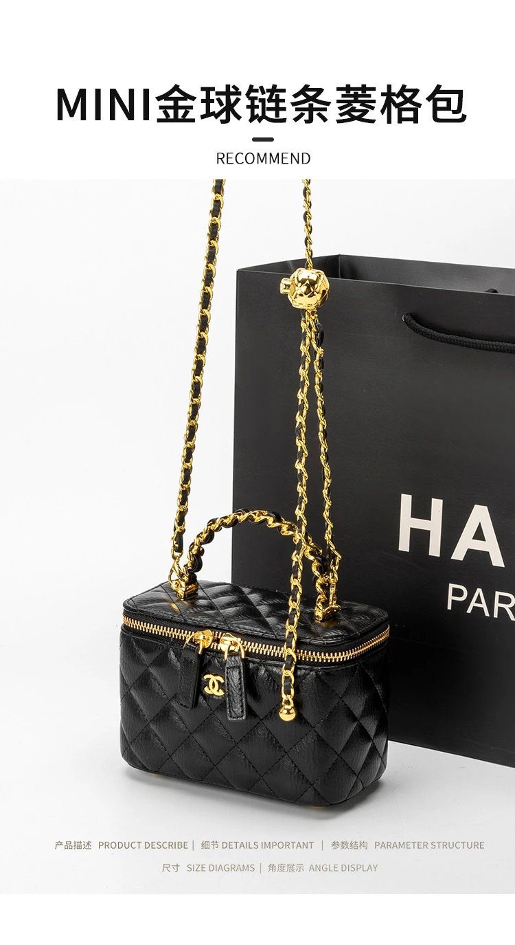 Chanel Mini Coco Handle Black Quilted Leather Chain Bag Handbags - 2