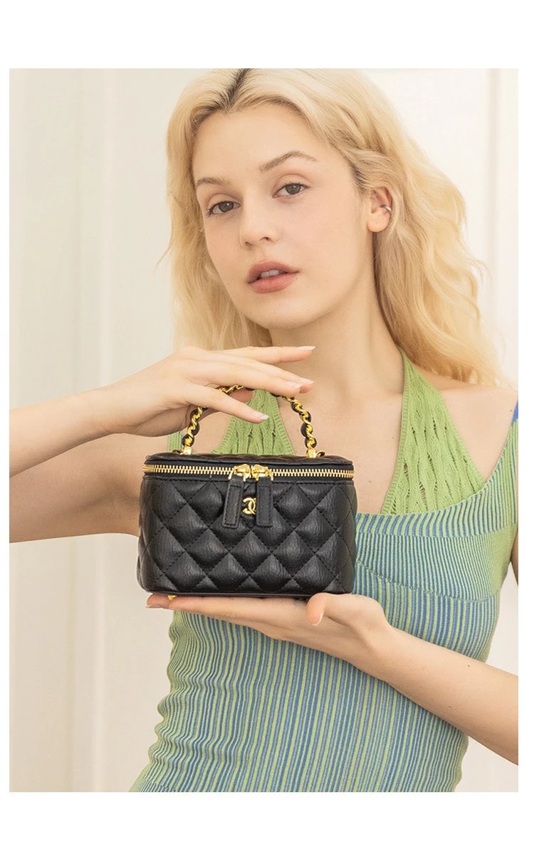 Chanel Mini Coco Handle Black Quilted Leather Chain Bag Handbags - 11