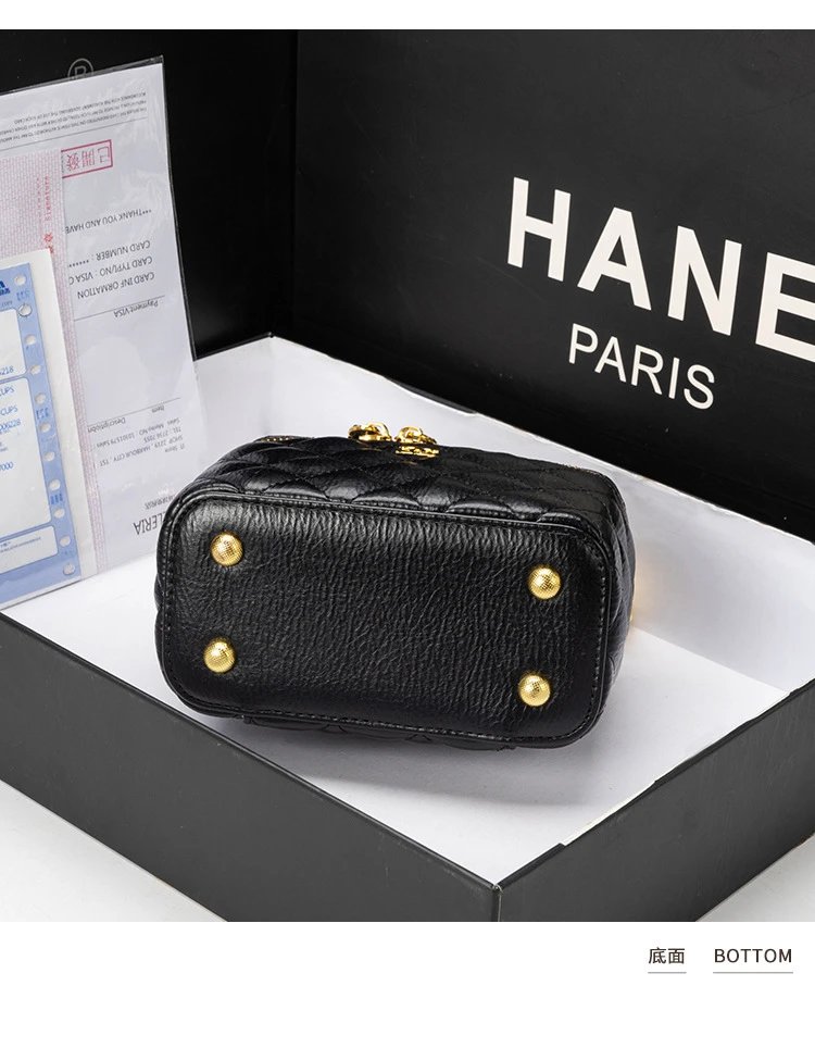 Chanel Mini Coco Handle Black Quilted Leather Chain Bag Handbags - 21