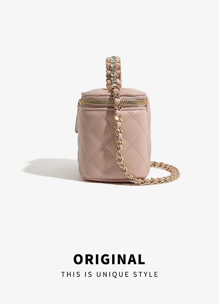Chanel Mini Vanity Case Off-White Quilted Chain Bag - 19