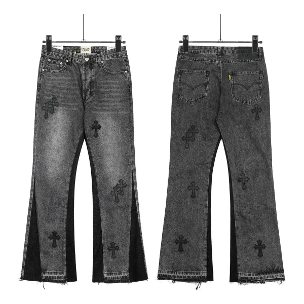 Chrome Hearts x NoStylist Embroidered Cross Patch Light Wash Jeans - 38