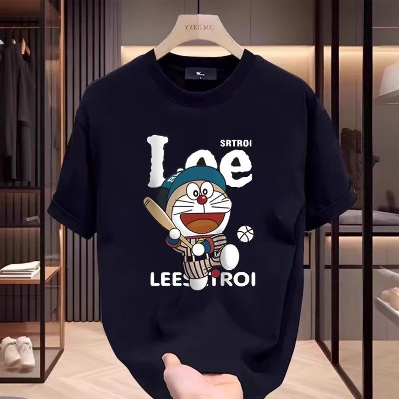 Design Doraemon x Lee Baseball Print Black T-Shirt T-Shirts - 3