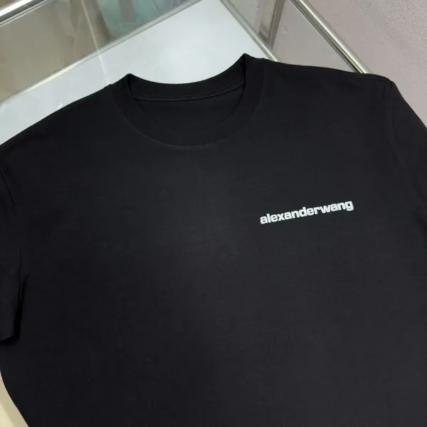 Alexander Wang Logo Neck T-Shirt White T-Shirt - 46