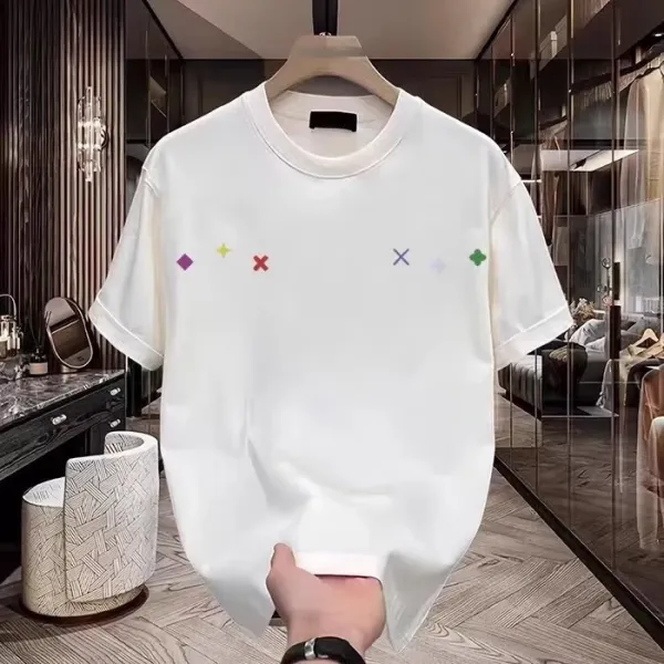 Design Minimalist Graphic Embroidered White T-Shirt - 14