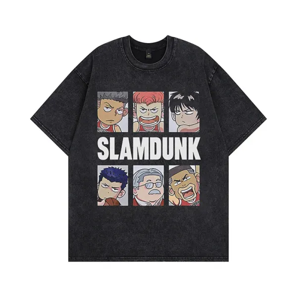 Design Slam Dunk x Unspecified Brand Character Grid Graphic T-Shirt Black T-Shirts - 1