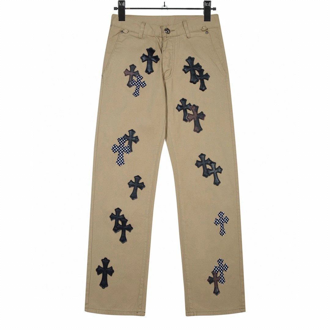 Chrome Hearts Cross-Embroidered Beige Cargo Pants - 44