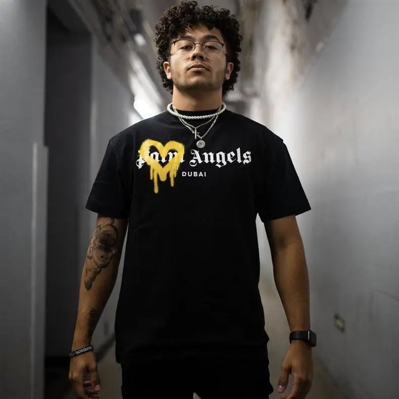 Palm Angels Logo Print T-Shirt Black / White / Blue / Yellow / Neon Green - 5
