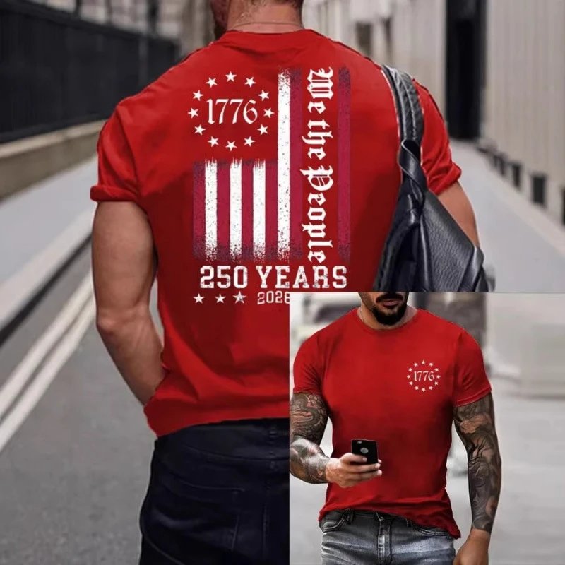 1776 Bicentennial Flag T-Shirt White
