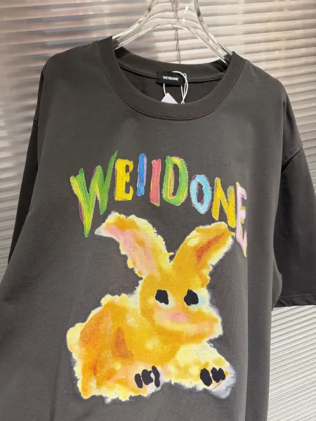 Design WEIDONE Rabbit Graphic Oversized T-Shirt Charcoal Gray T-Shirts - 35