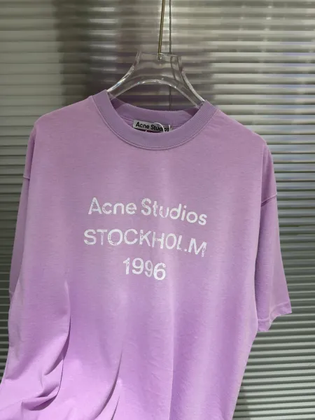 Acne Studios Heart Logo Oversized T-Shirt Pink - 23