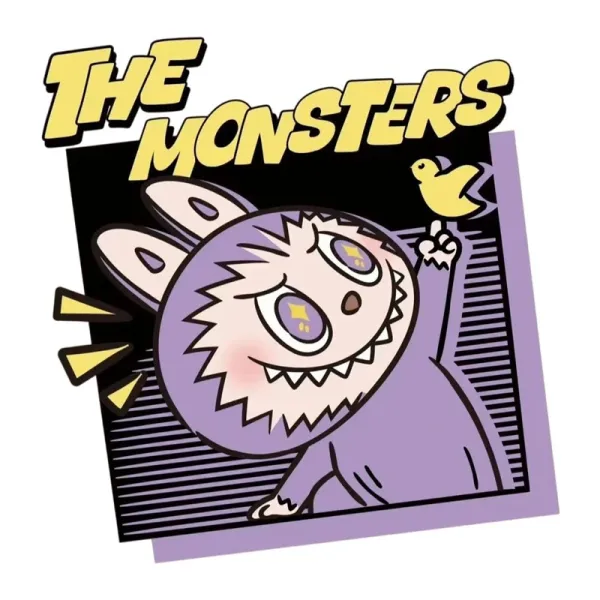 Design The Monsters Purple Cartoon Graphic T-Shirt - 1