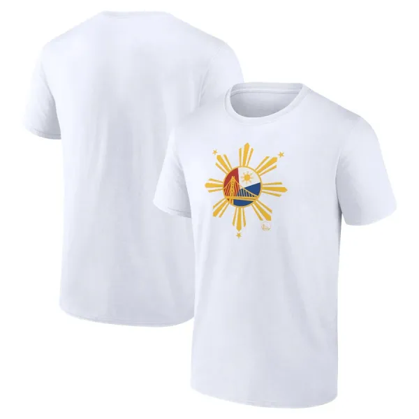 Golden State Warriors x Philippines Flag Sunburst T-Shirt White - 1