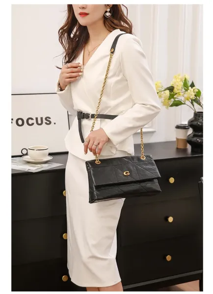 Chanel Gabrielle Small Black Quilted Leather Chain Bag - 7