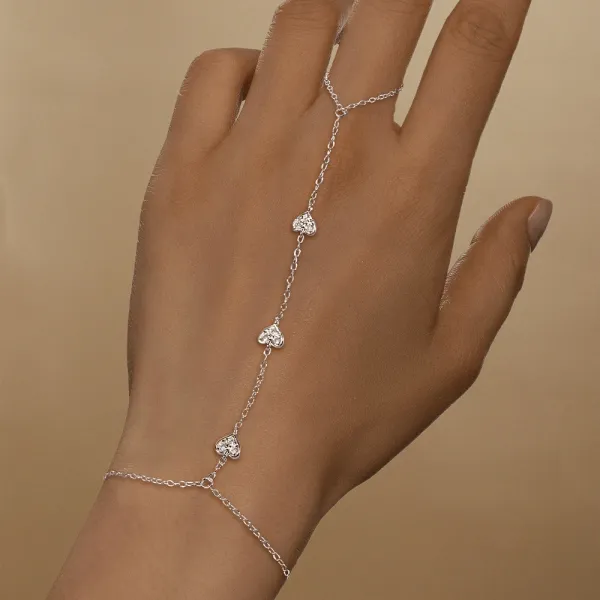 Design Heart Chain Hand Chain Bracelet Gold Jewelry - 4