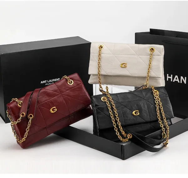 Chanel Gabrielle Small Black Quilted Leather Chain Bag - 14